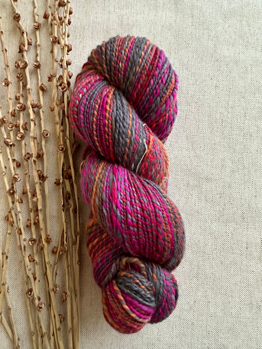 Magenta Orange Gray Hand Spun