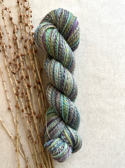 Blue Green Lavender Hand Spun