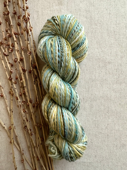Green Blue Yellow Turquoise Hand Spun