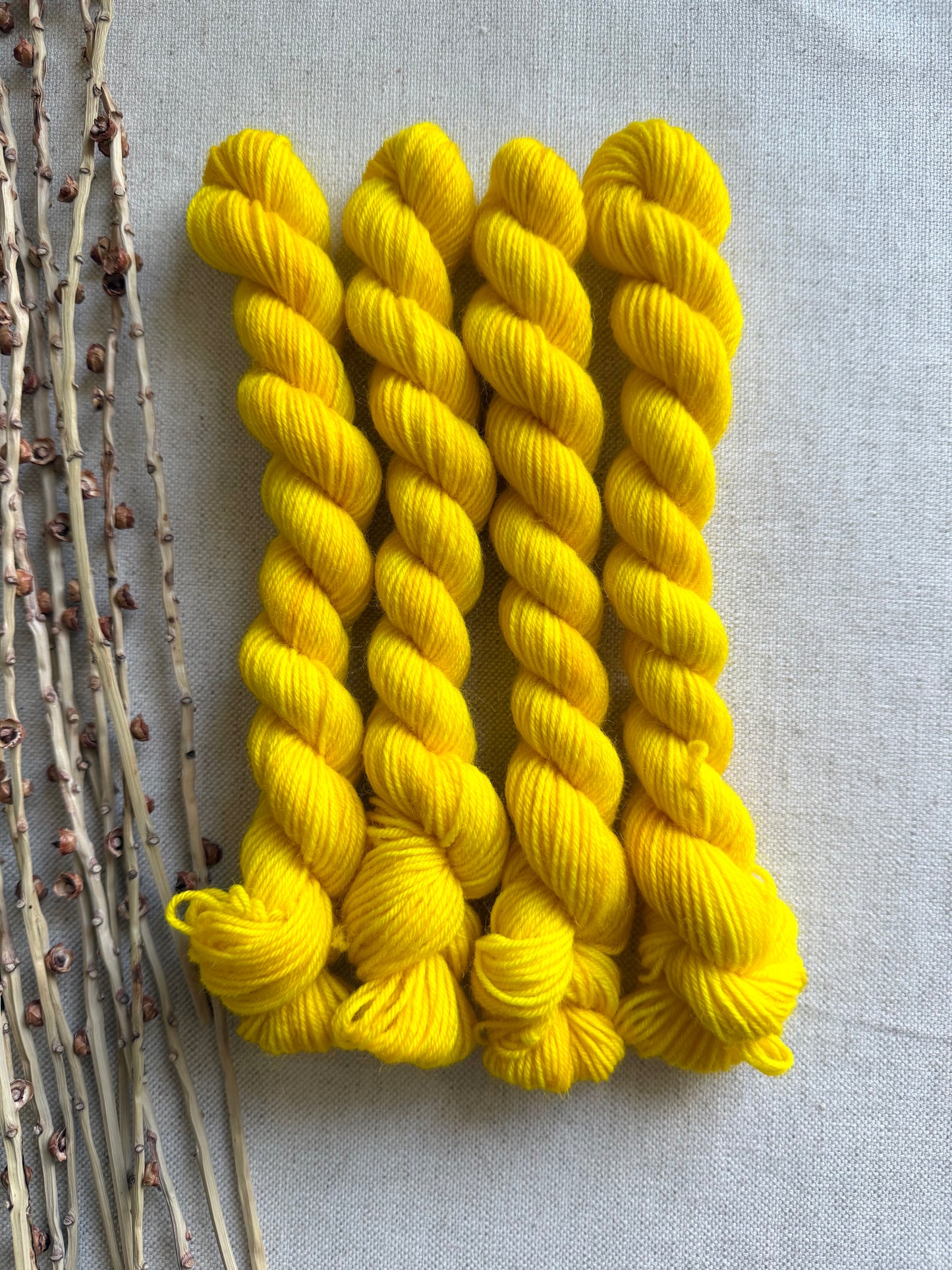 Bright Yellow - SW Wool Recycled Nylon Mini Skein