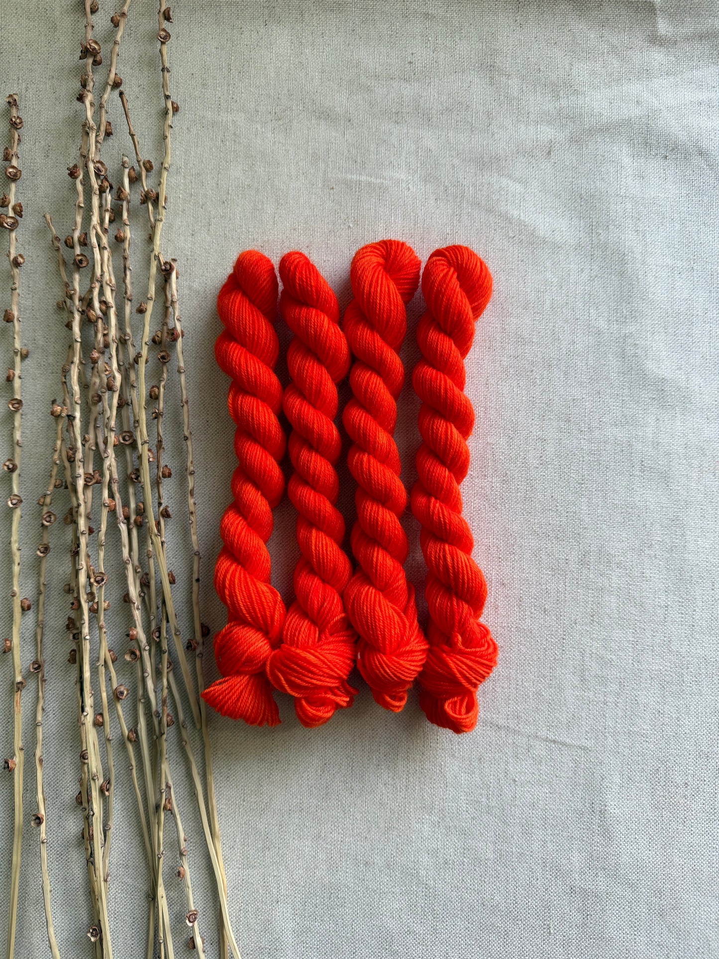 Glowing Orange - SW Wool Recycled Nylon Mini Skein