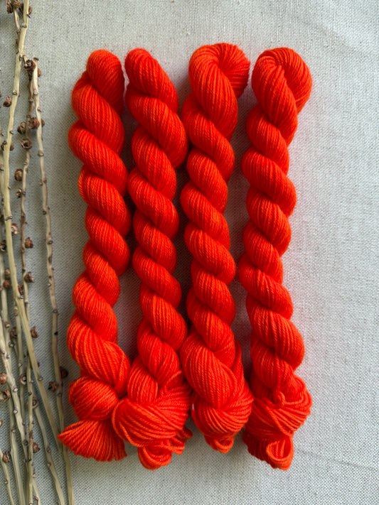 Glowing Orange - SW Wool Recycled Nylon Mini Skein