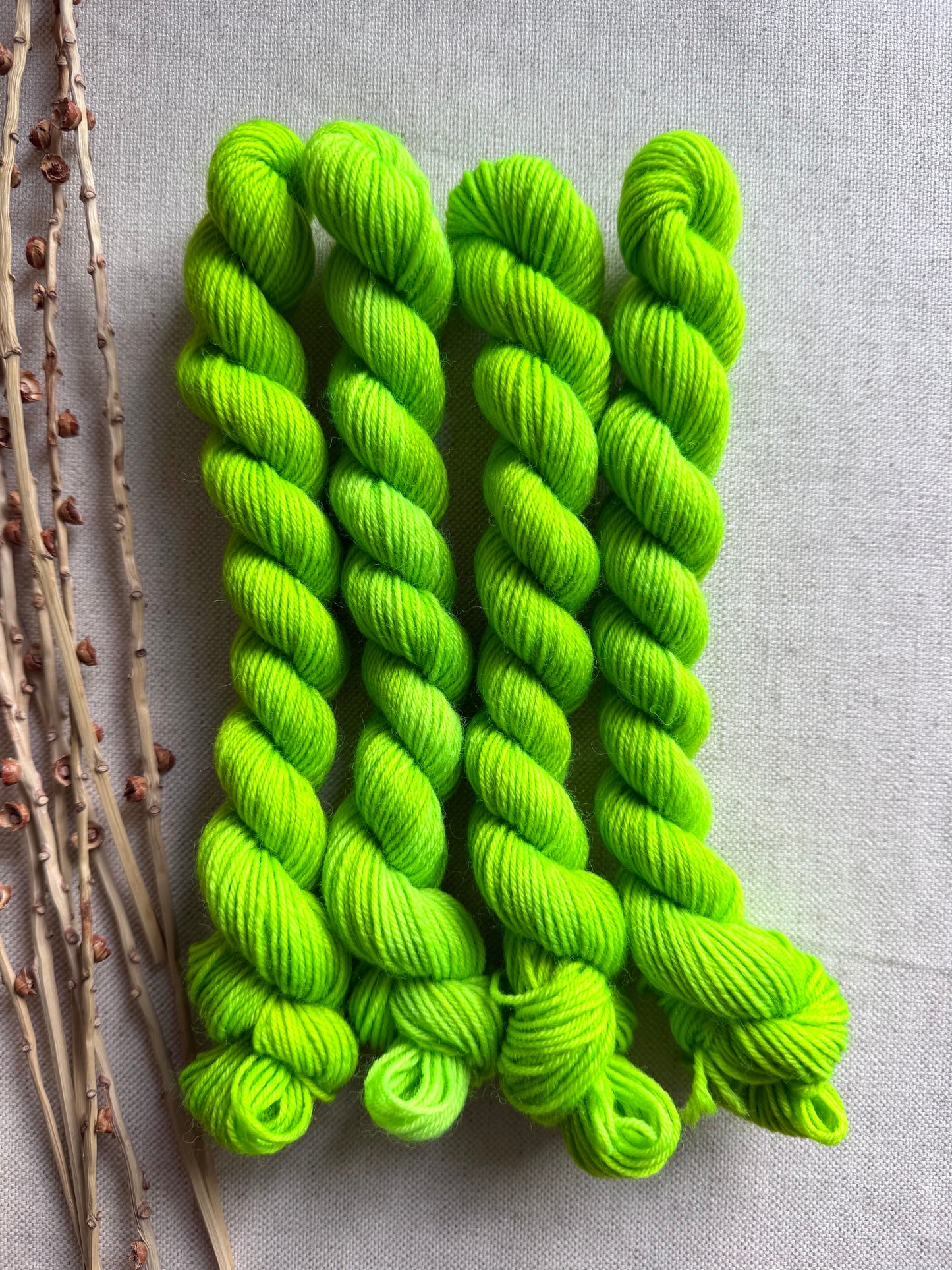 Glowing Lime - SW Wool Recycled Nylon Mini Skein