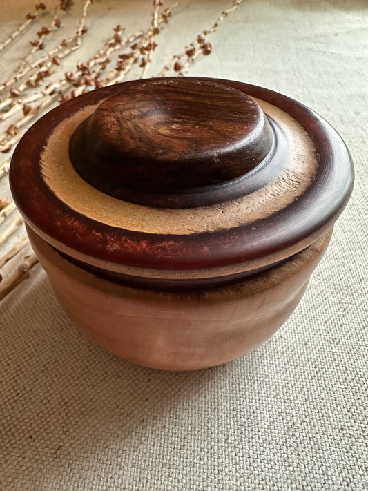 Walnut Support Spindle Bowl with Copper Resin