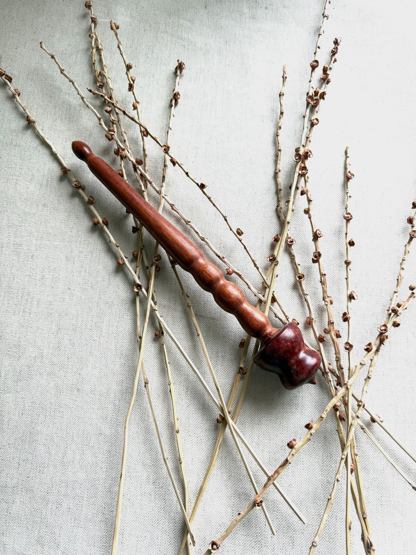 Bloodwood Support Spindle With Rust Resin