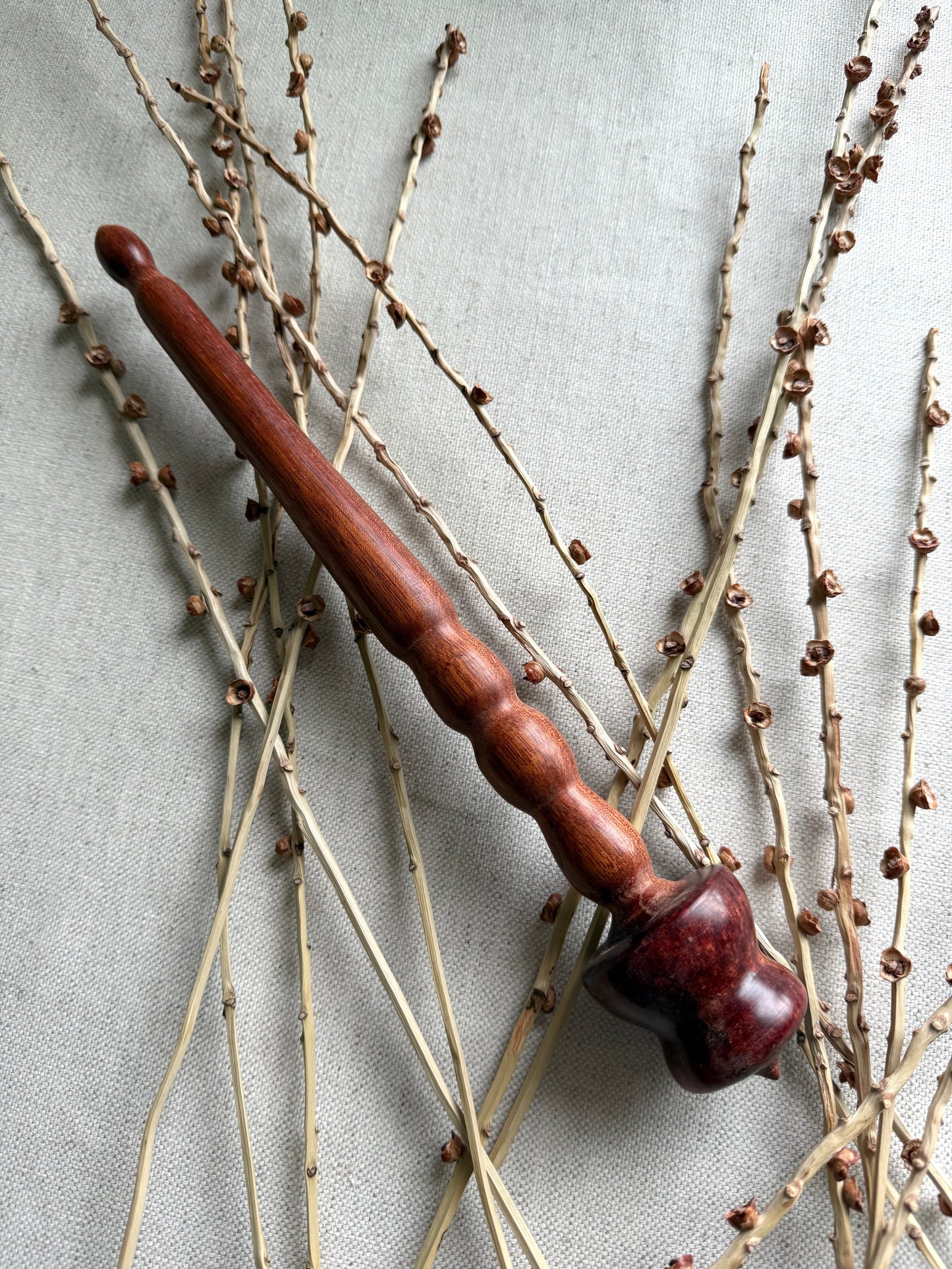 Bloodwood Support Spindle With Rust Resin
