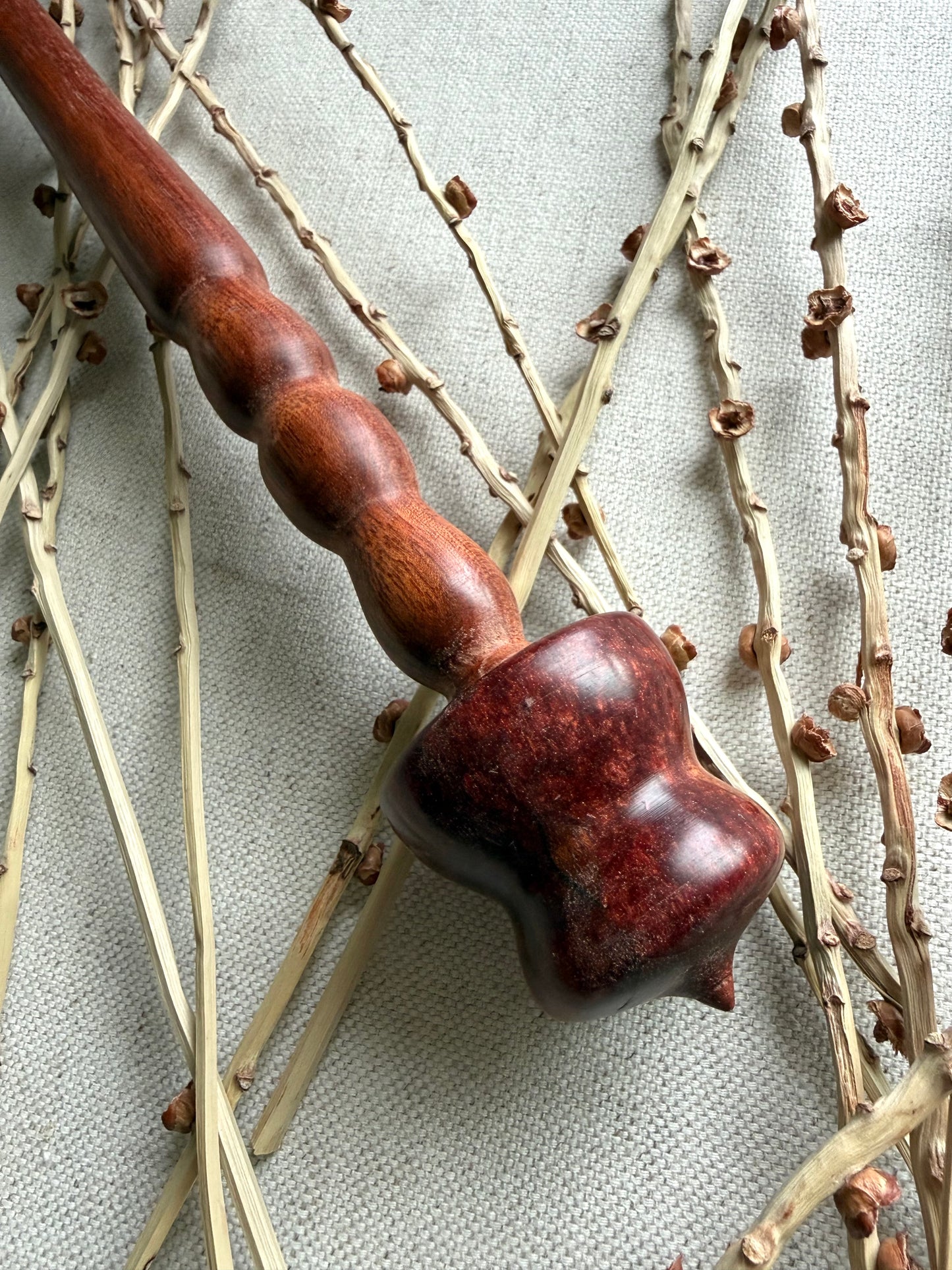 Bloodwood Support Spindle With Rust Resin