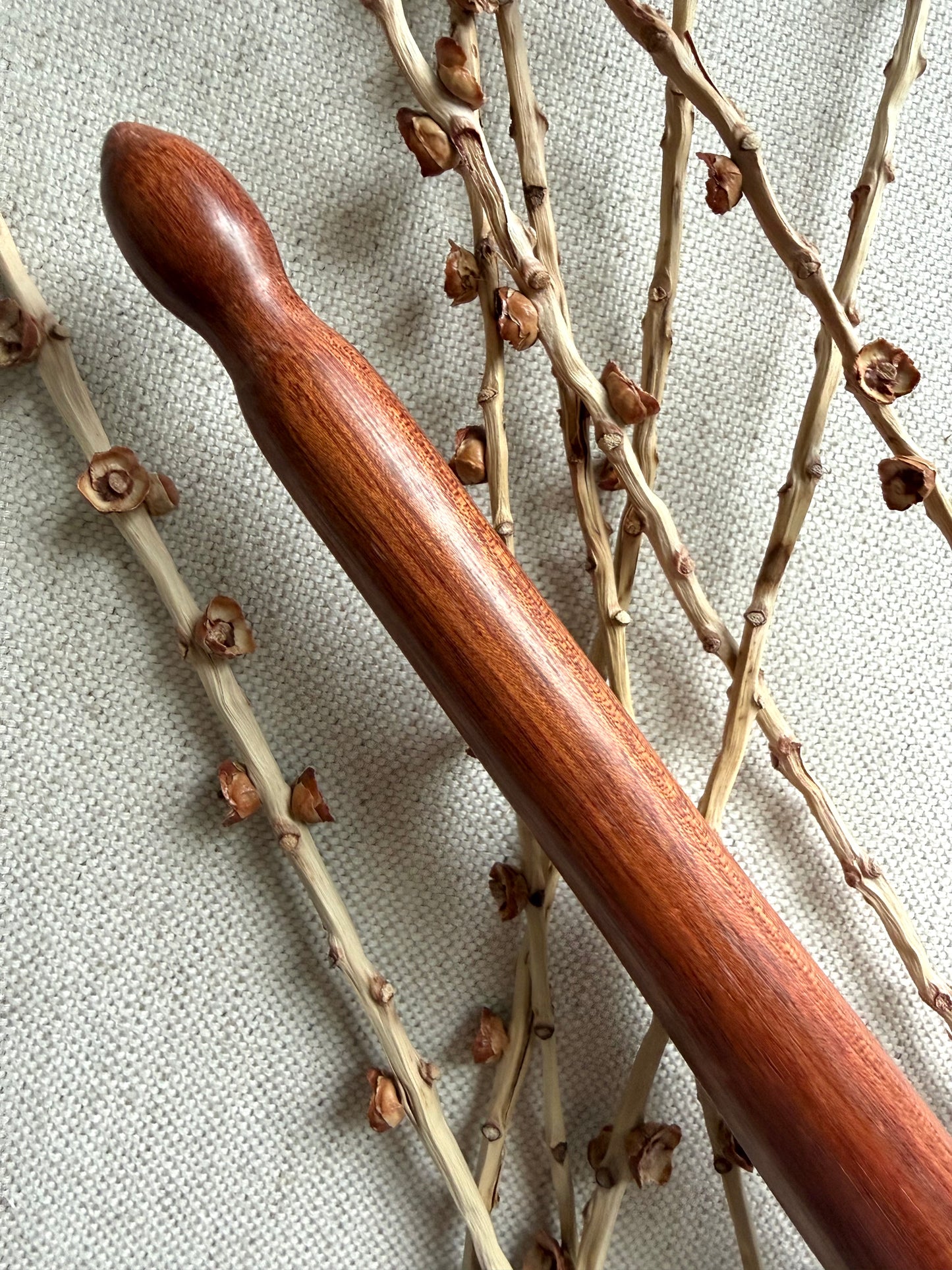 Bloodwood Support Spindle With Rust Resin
