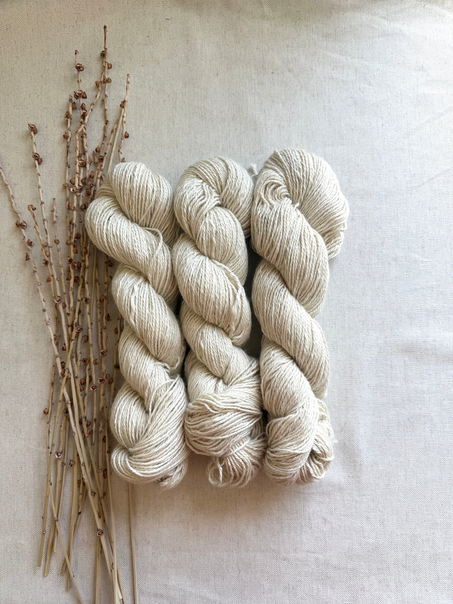 Natural White BFL Baby Alpaca Mulberry Silk