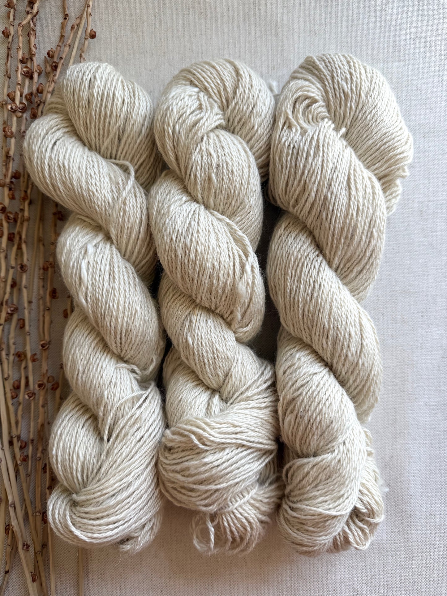 Natural White BFL Baby Alpaca Mulberry Silk