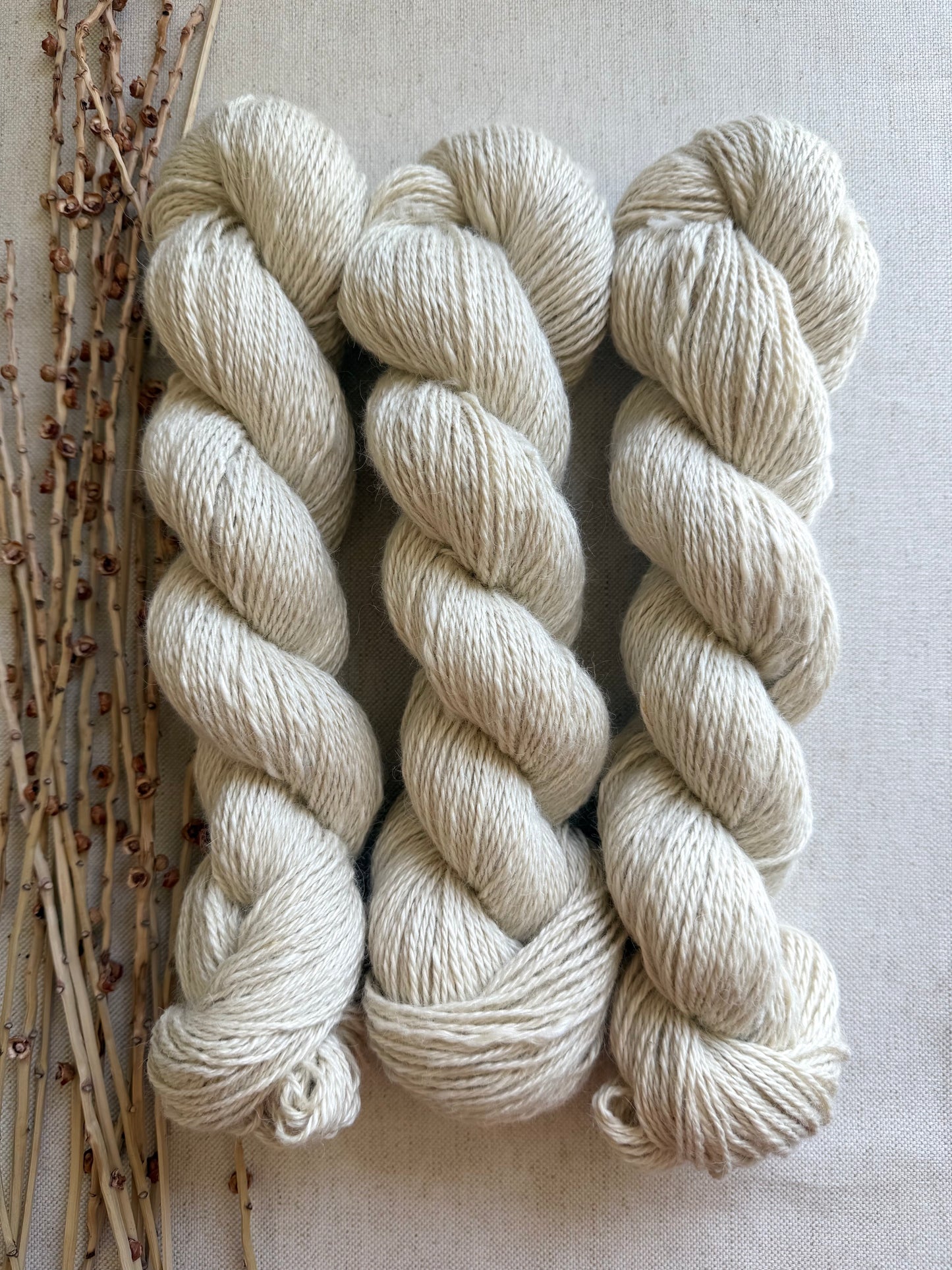 Natural White BFL Baby Alpaca Mulberry Silk