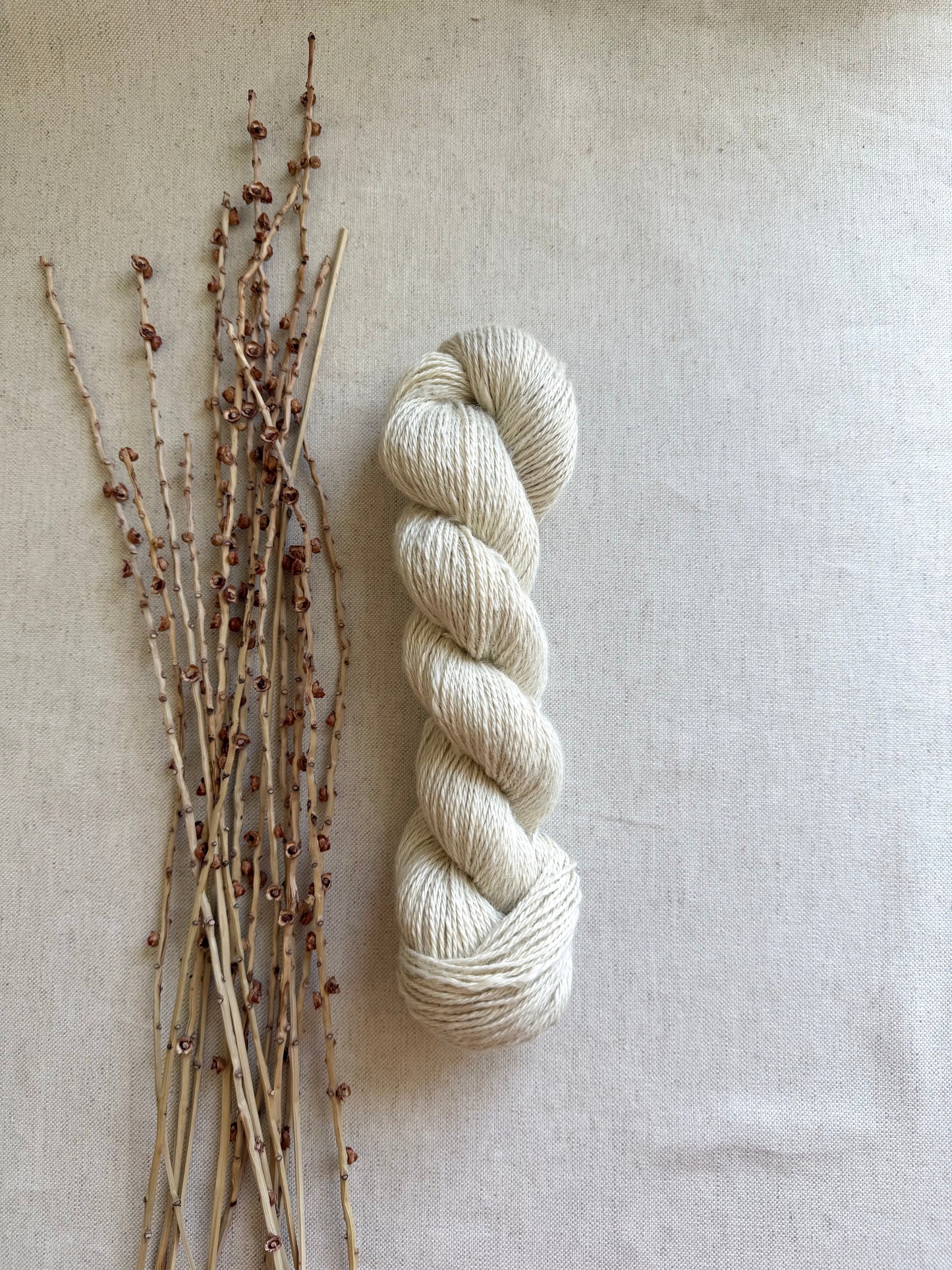 Natural White BFL Baby Alpaca Mulberry Silk