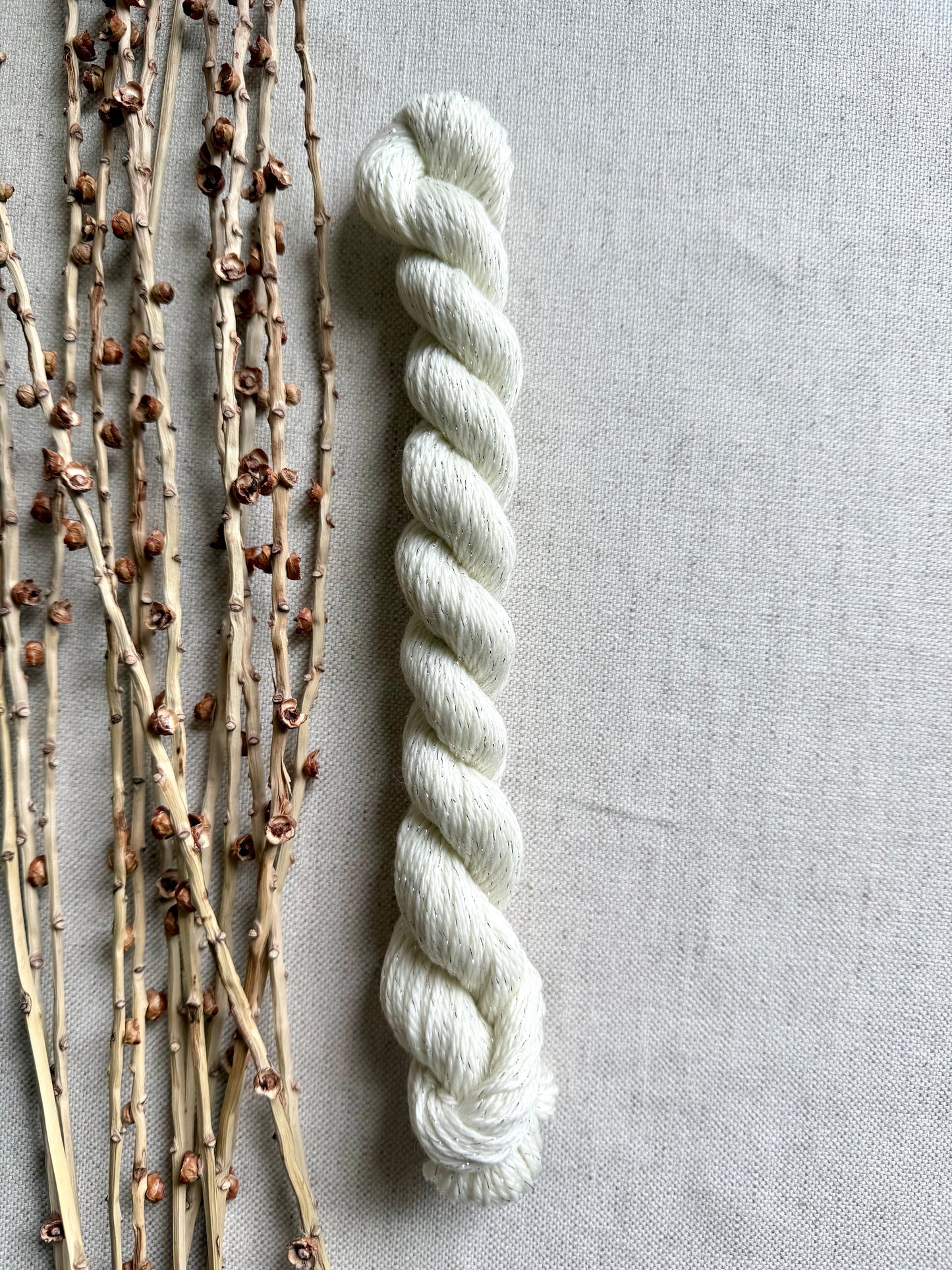 Vanilla Sparkle - SW Merino Nylon Silver Stellina Mini Skein