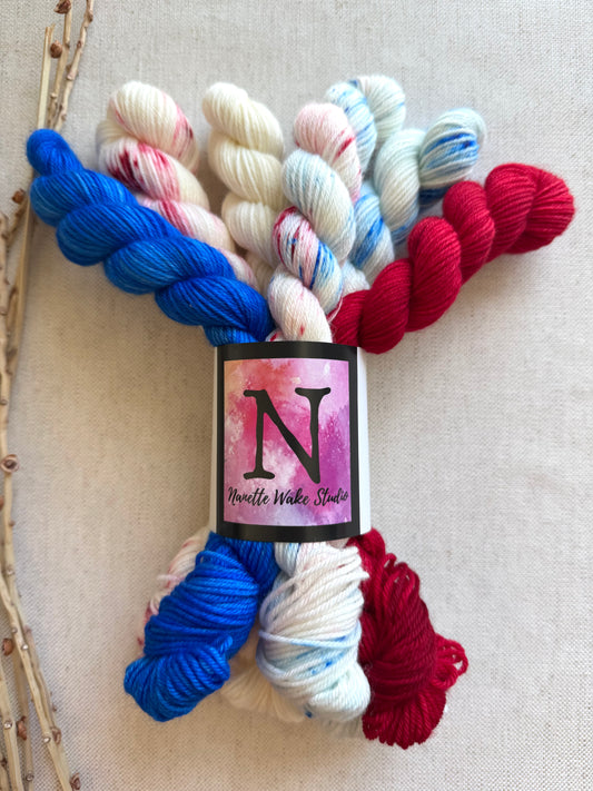 Patriotic - SW Merino Nylon Mini Skein Set