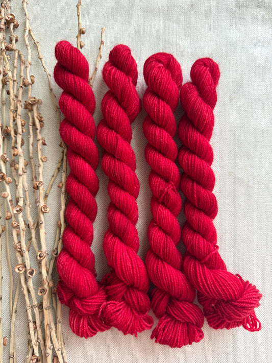 Poinsettia - SW Wool Recycled Nylon Mini Skein (Copy)