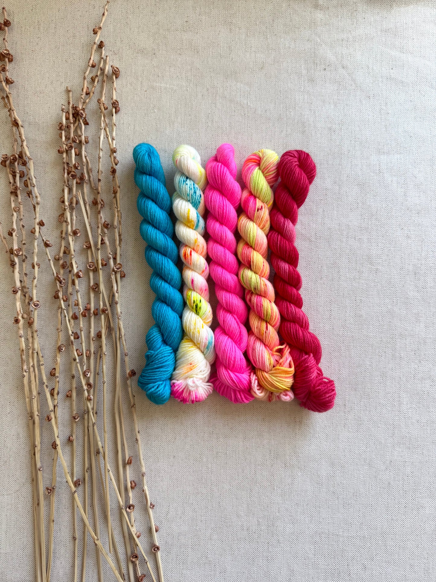 Light Up The Palm Tree - SW Merino Nylon Mini Skein Set