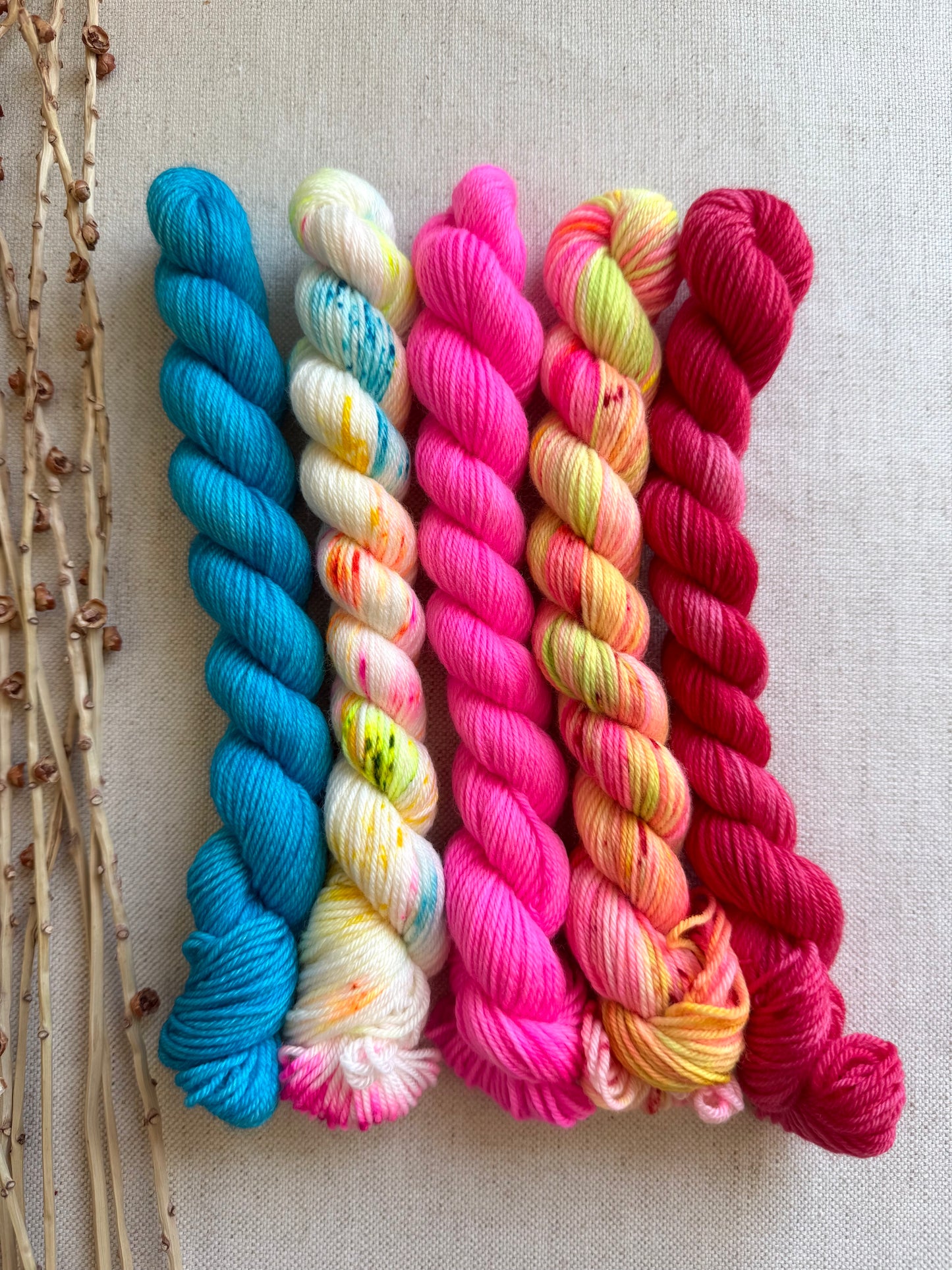 Light Up The Palm Tree - SW Merino Nylon Mini Skein Set