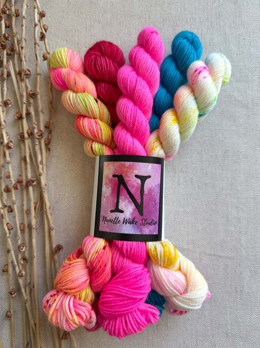 Light Up The Palm Tree - SW Merino Nylon Mini Skein Set