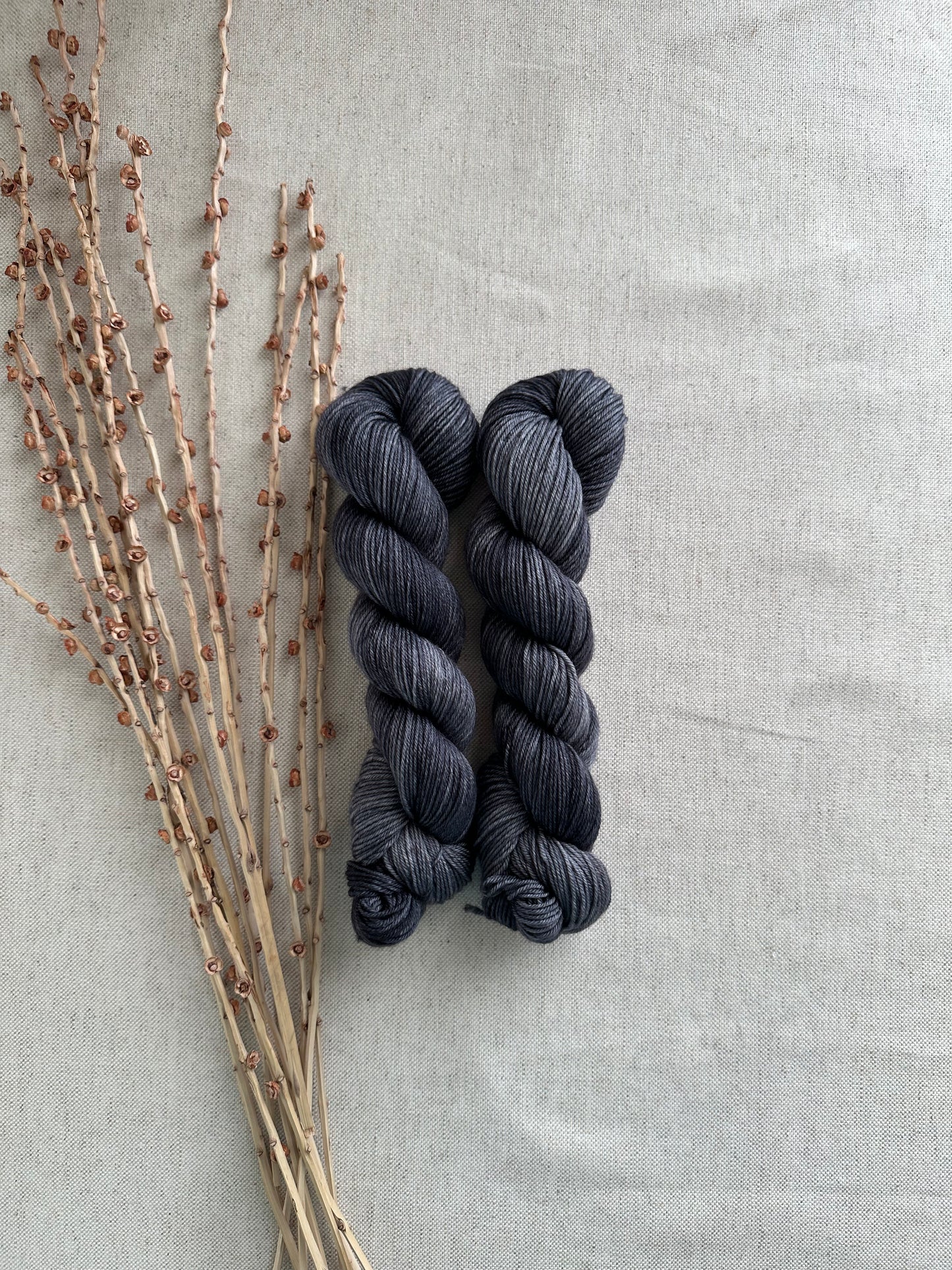 Distressed Charcoal SW Merino Nylon 50g Skein