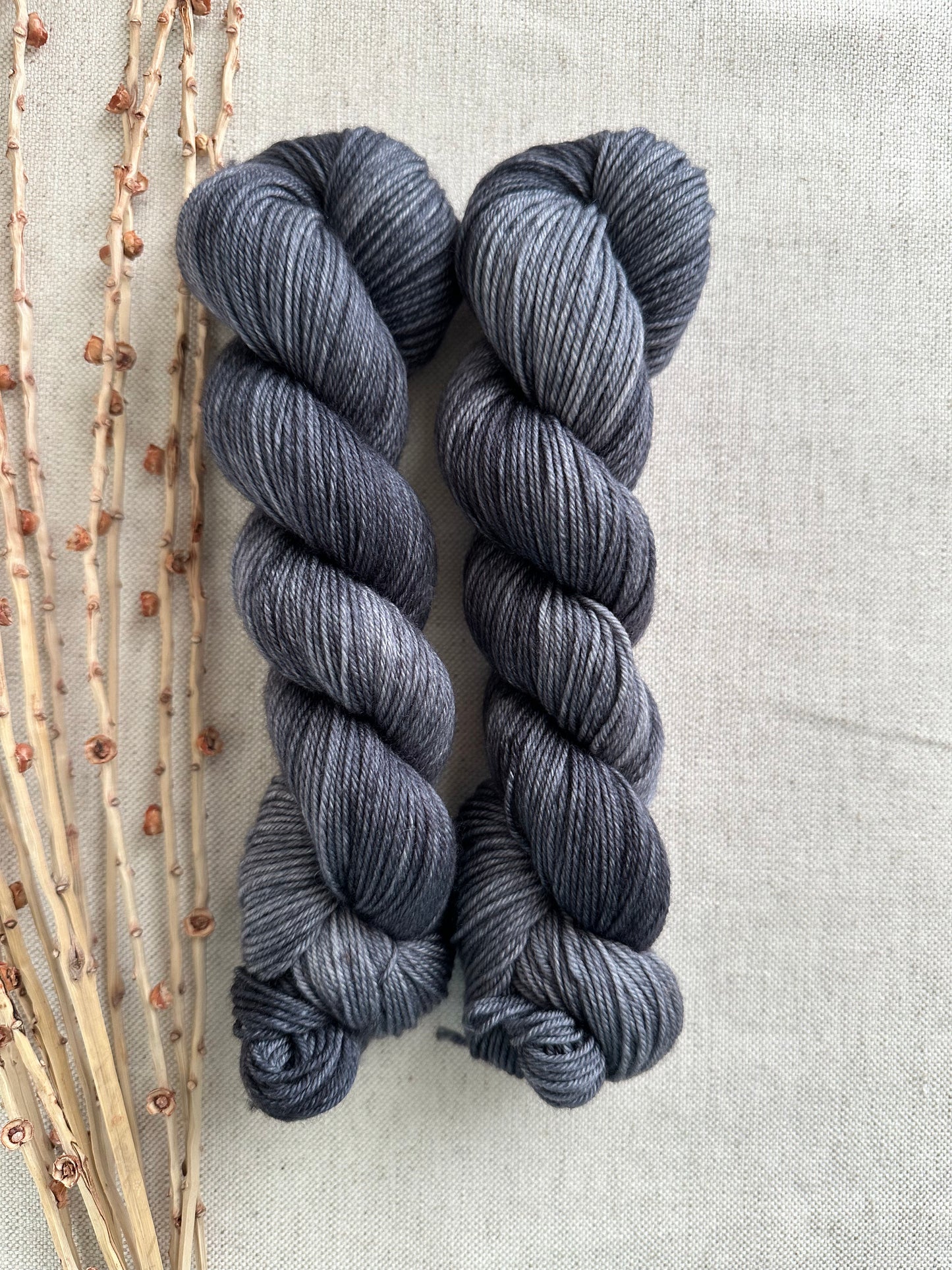 Distressed Charcoal SW Merino Nylon 50g Skein