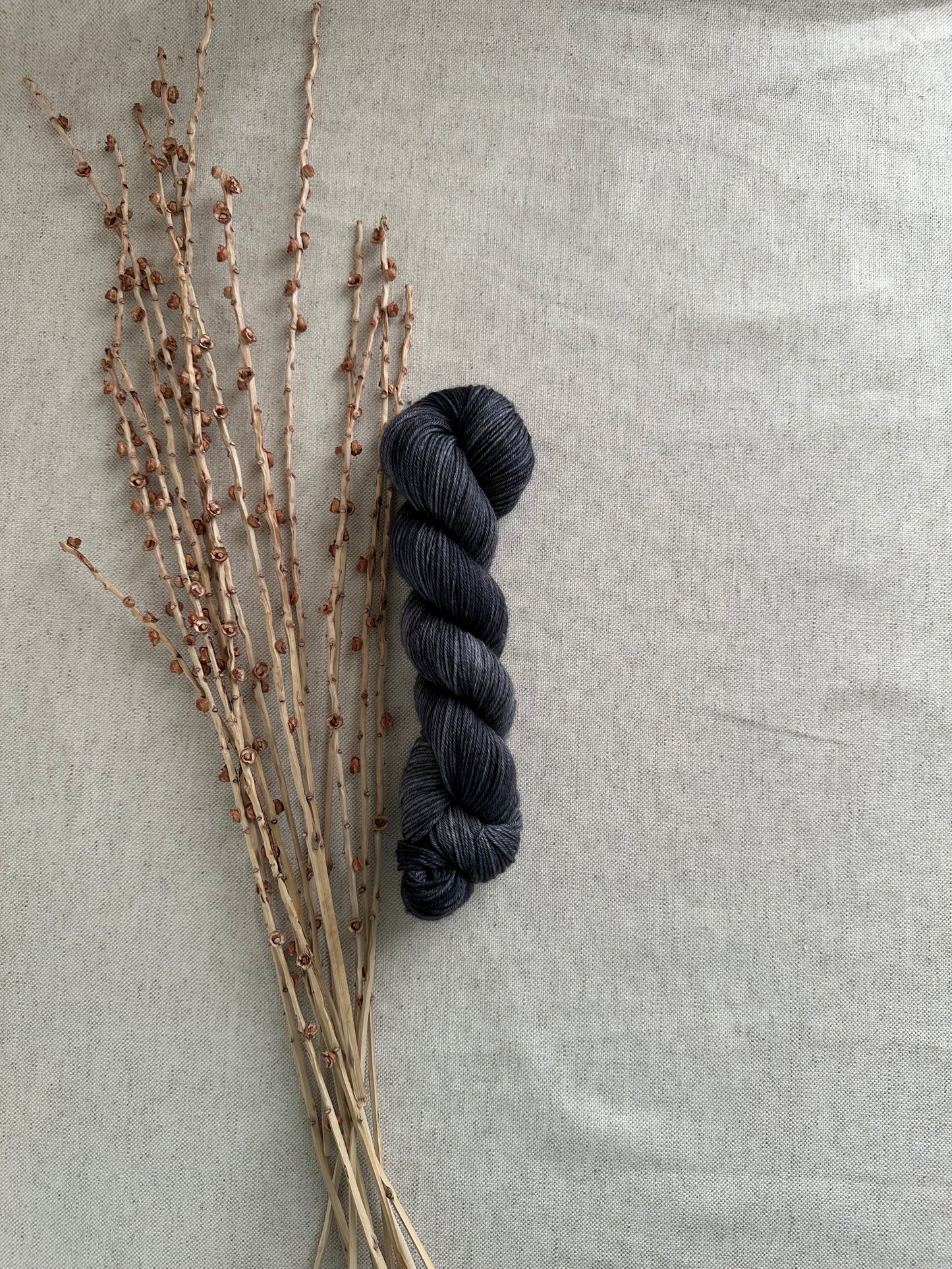 Distressed Charcoal SW Merino Nylon 50g Skein