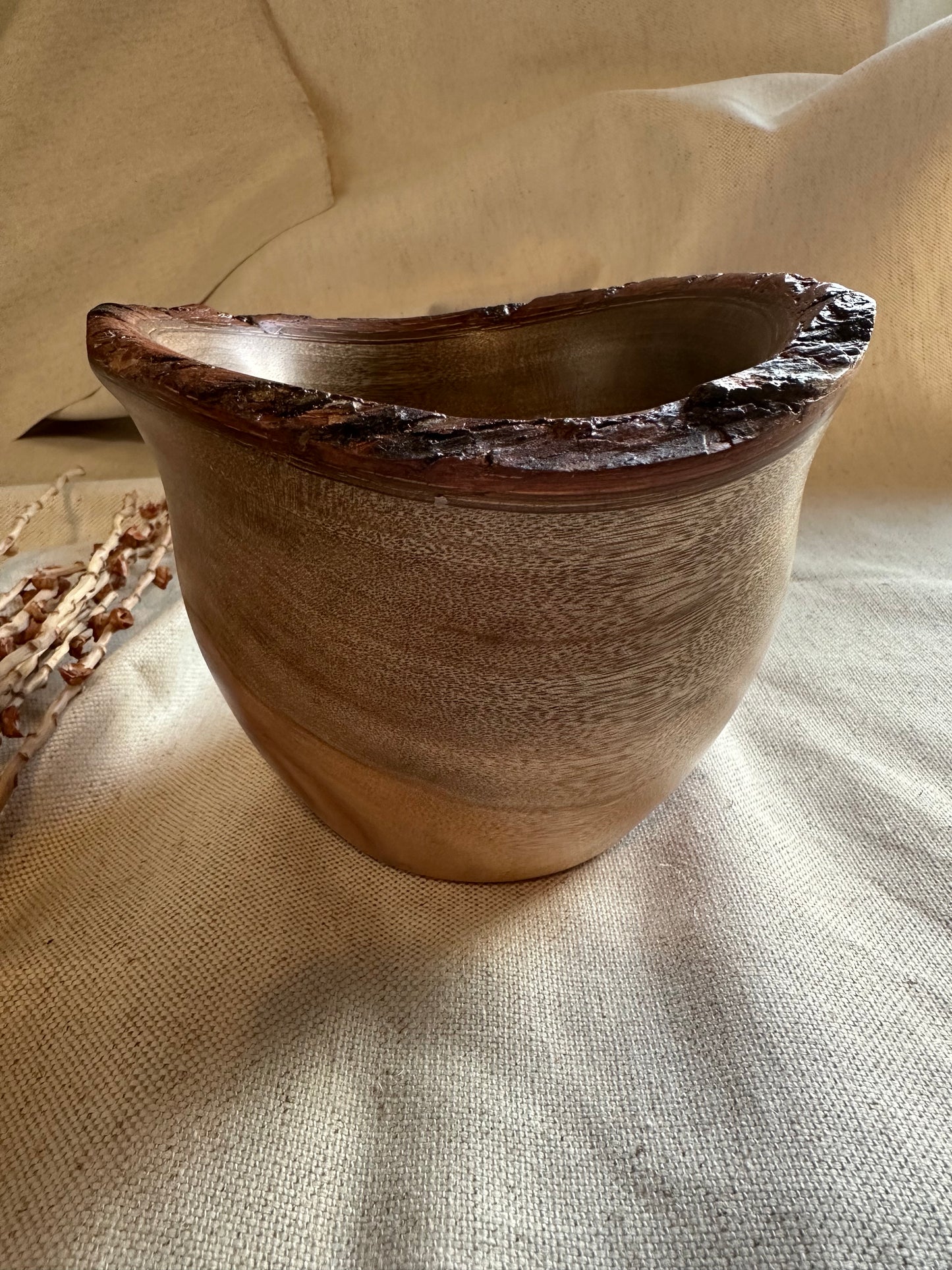 Camphor Hand Turned Bowl with Live Edge