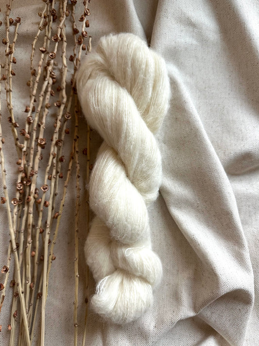 Vanilla Untreated Baby Alpaca Silk Cashmere