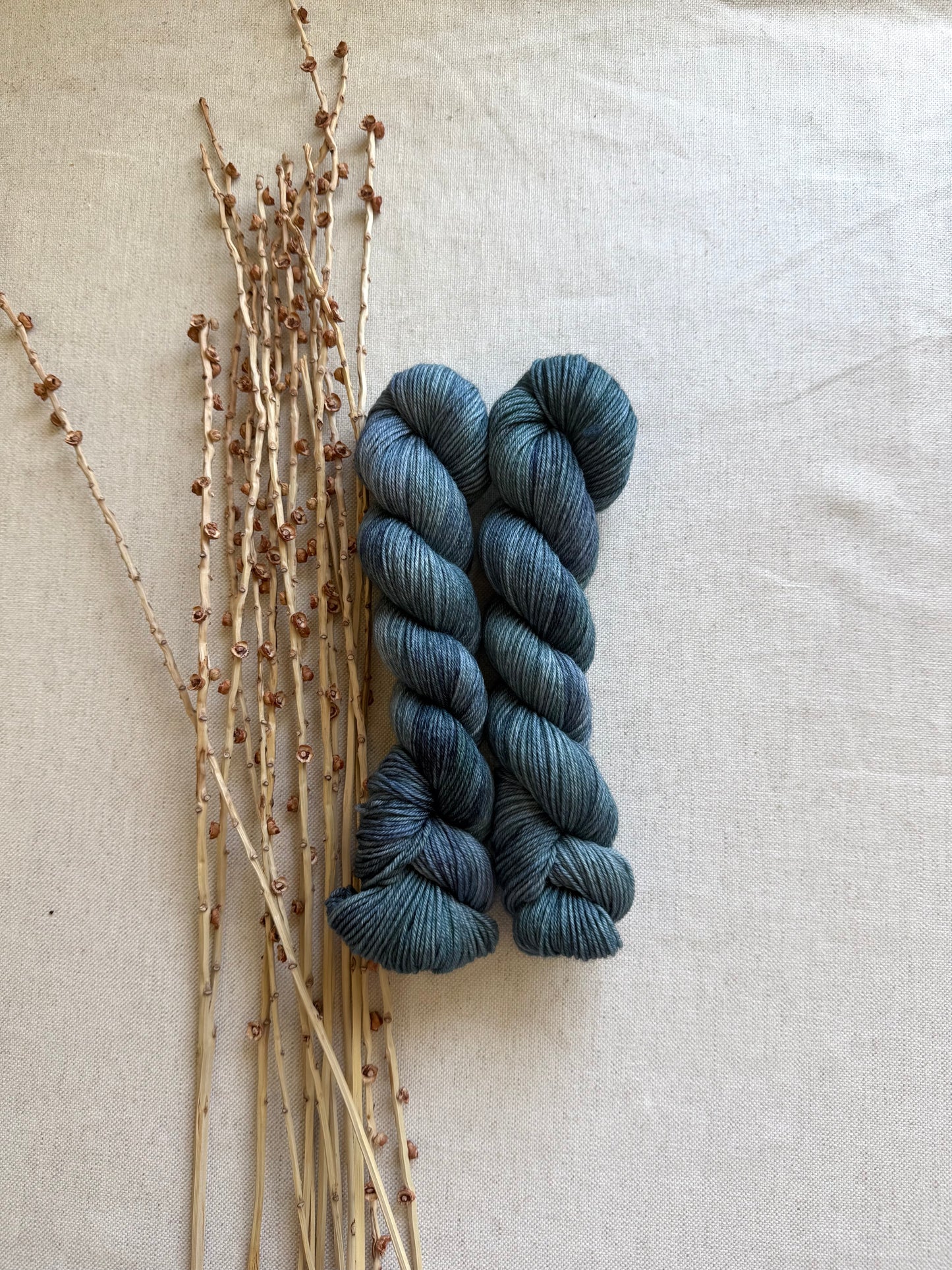 Steeled Blue 50g SW Merino Nylon Yarn