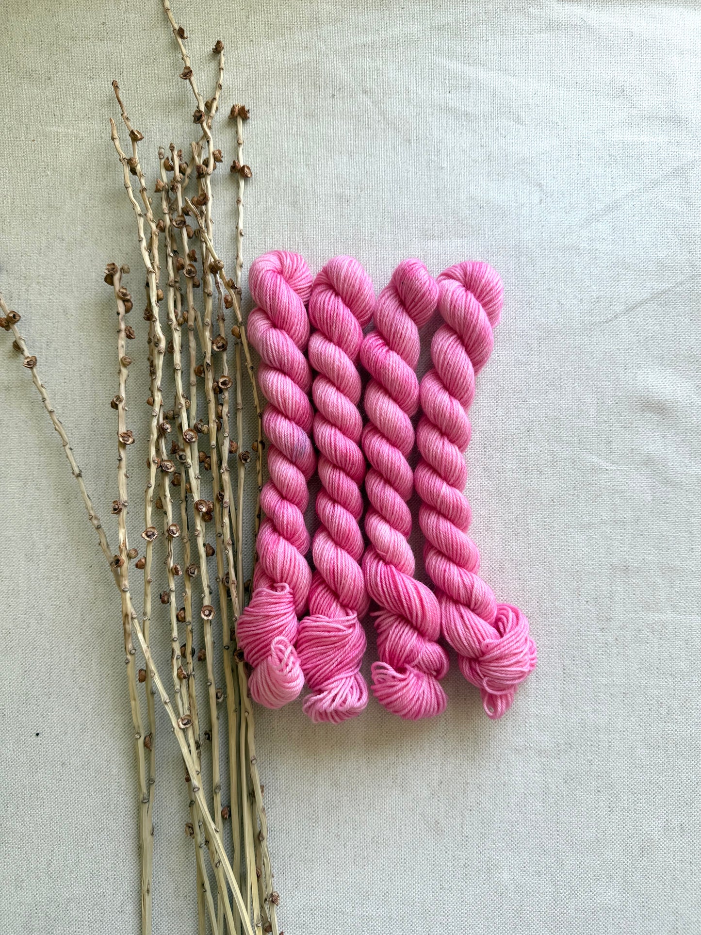 Spotted Pink - SW Wool Recycled Nylon Mini Skein
