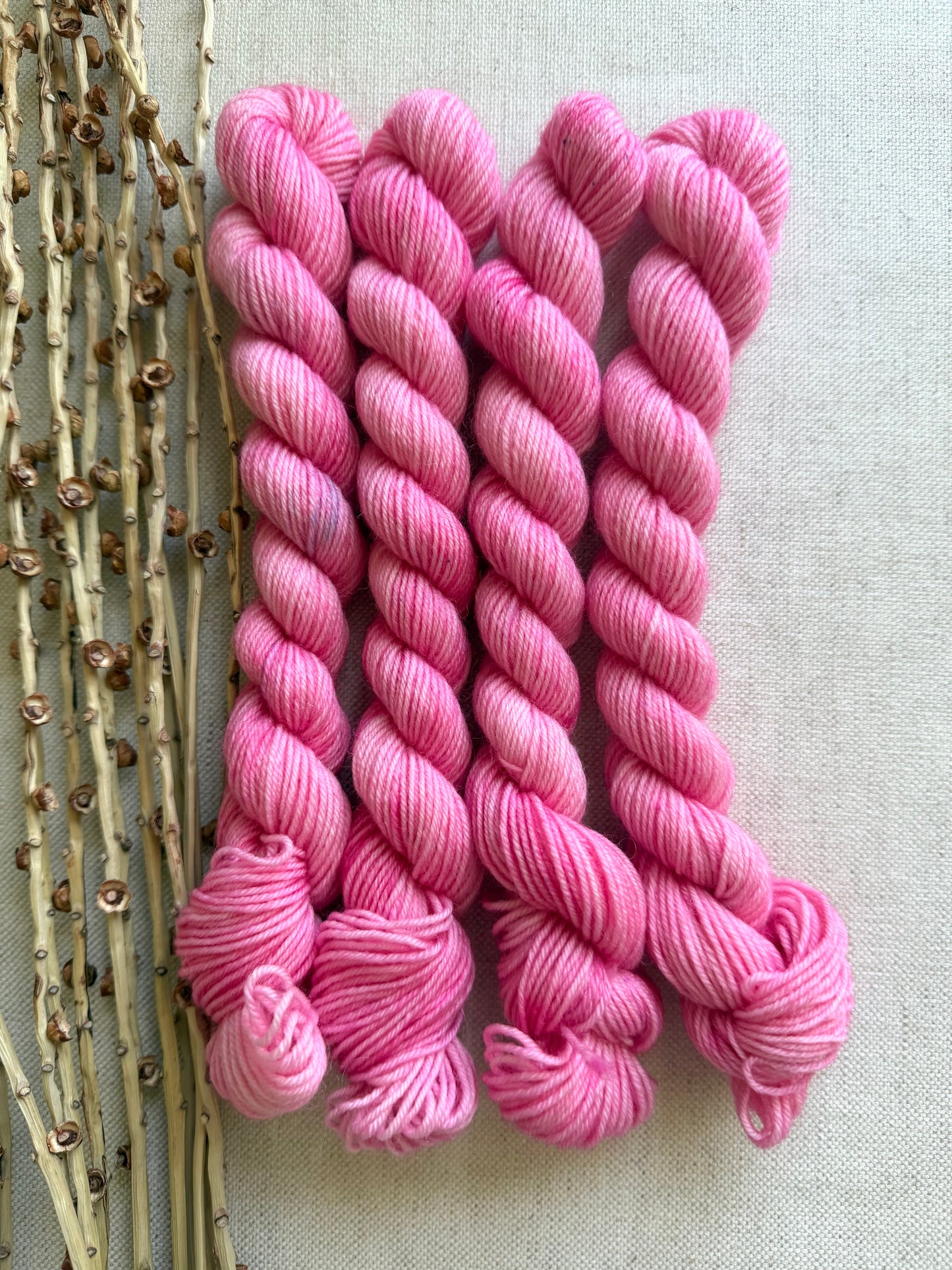 Spotted Pink - SW Wool Recycled Nylon Mini Skein