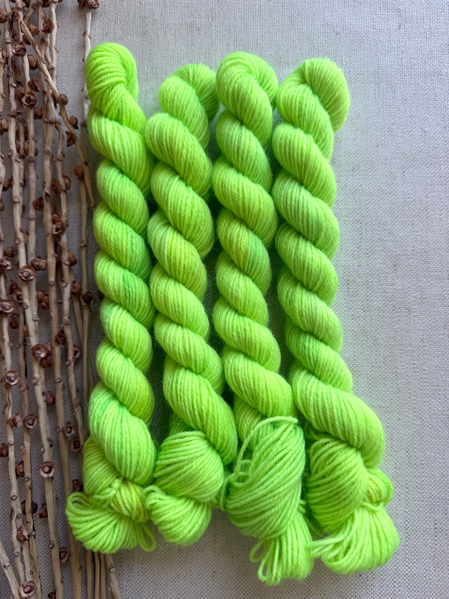 Neon Green - SW Wool Recycled Nylon Mini Skein