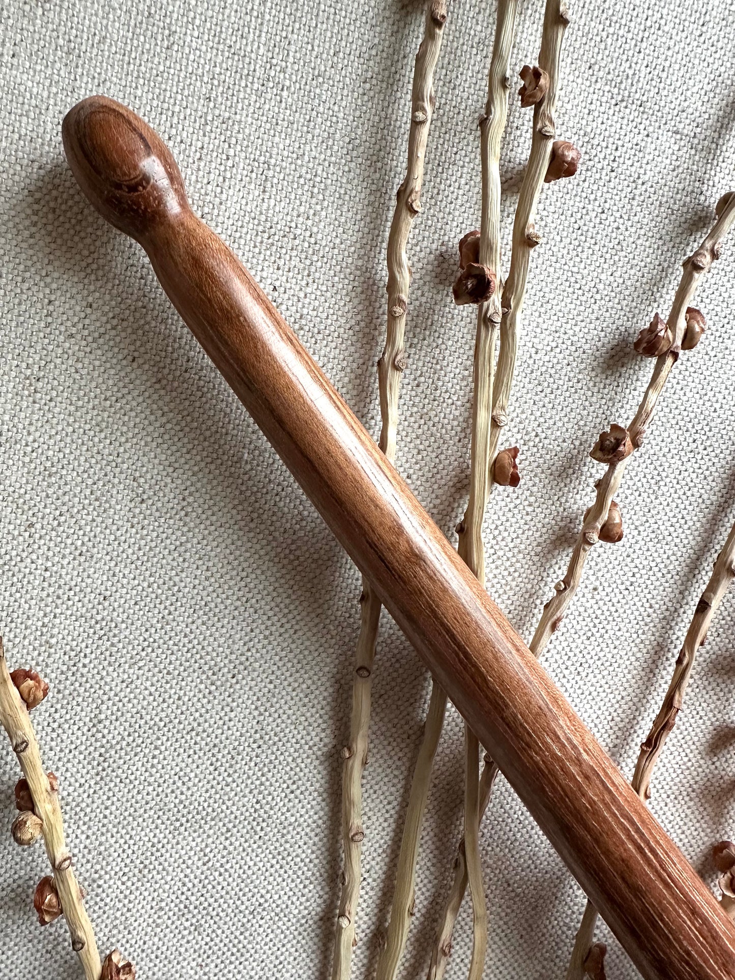 Jatoba Support Spindle With Deep Purple Resin