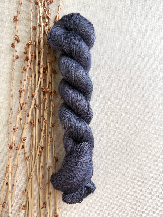 Stone Lavender Alpaca Mulberry Silk Lace