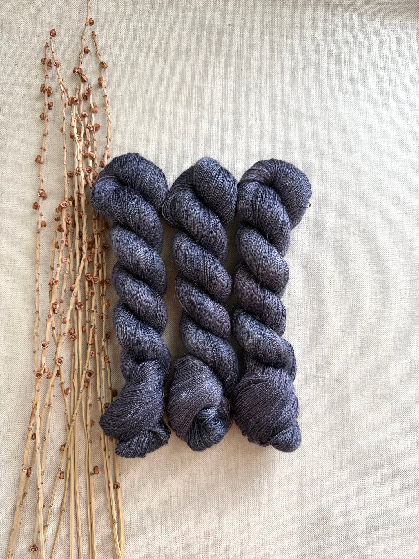 Stone Lavender Alpaca Mulberry Silk Lace