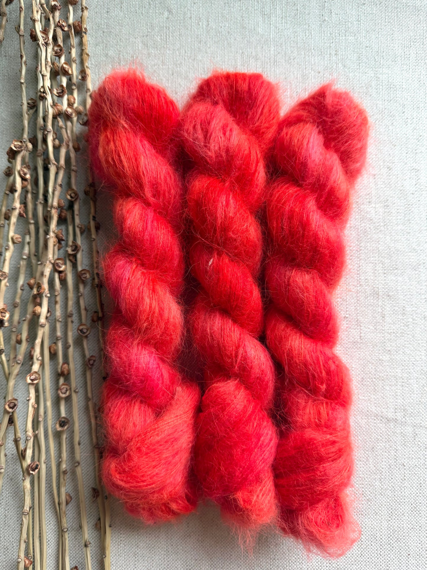 Neon Shrimp Suri Alpaca Silk