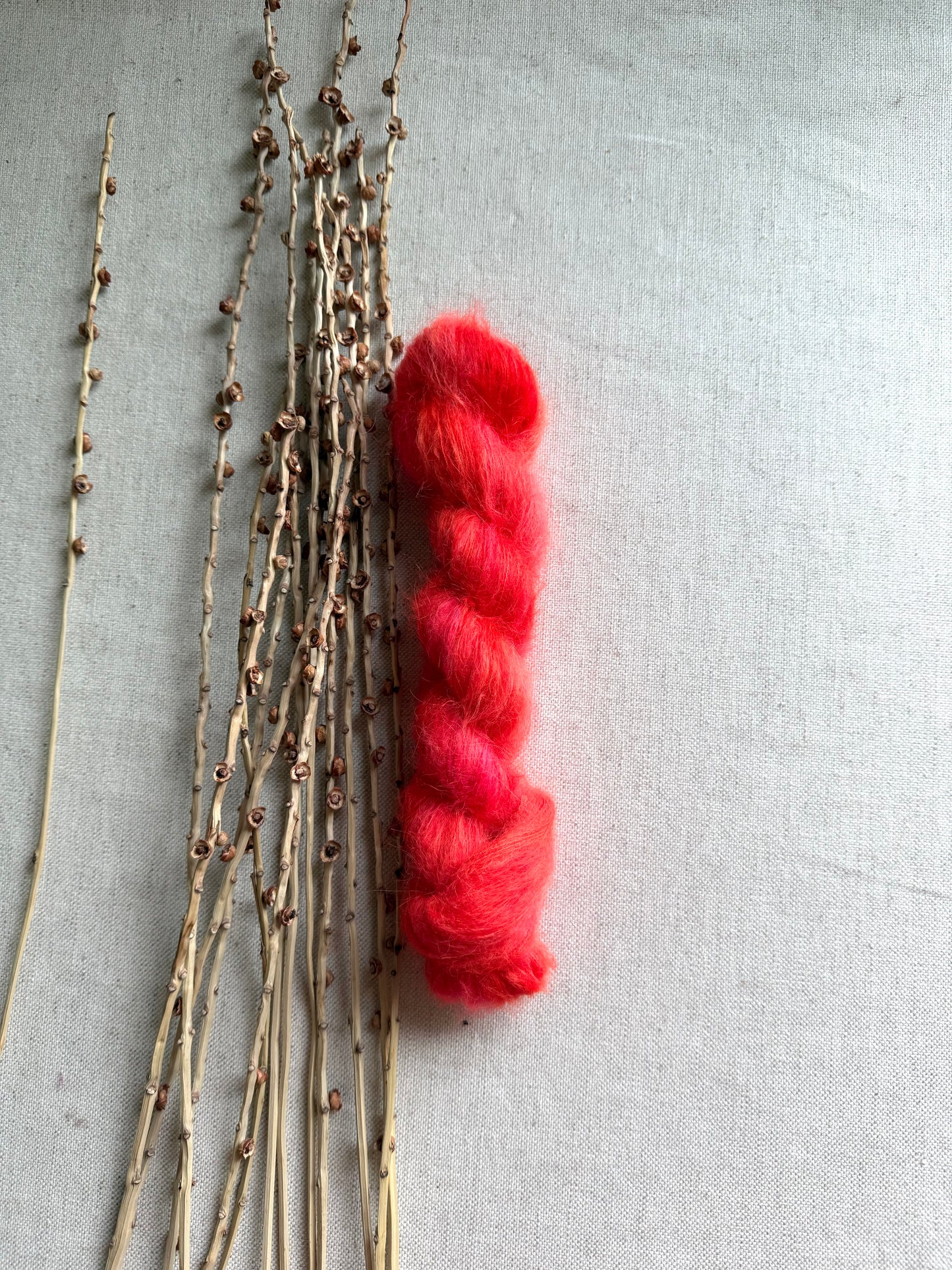 Neon Shrimp Suri Alpaca Silk