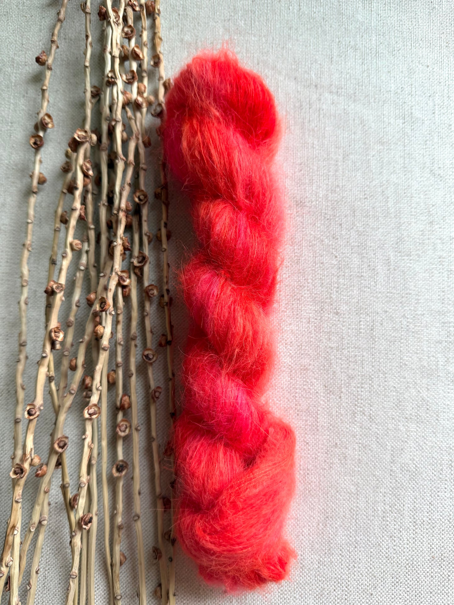 Neon Shrimp Suri Alpaca Silk