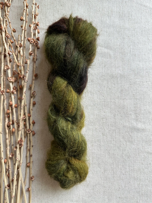 Olive Drab Suri Alpaca Silk