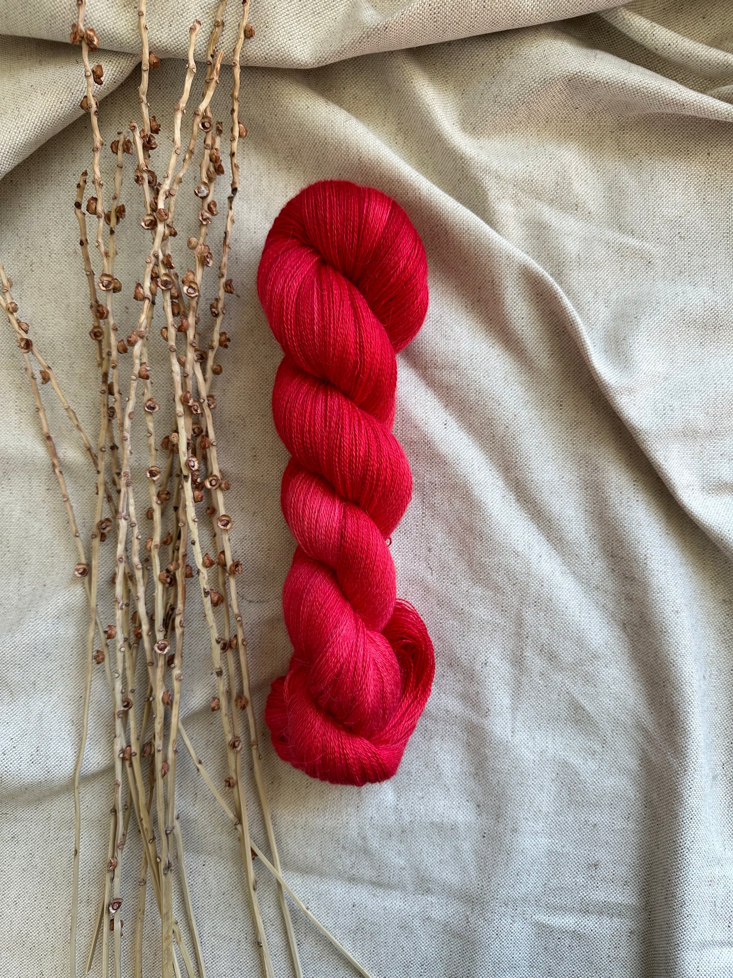 Shades of Red Untreated Baby Alpaca Silk Cashmere