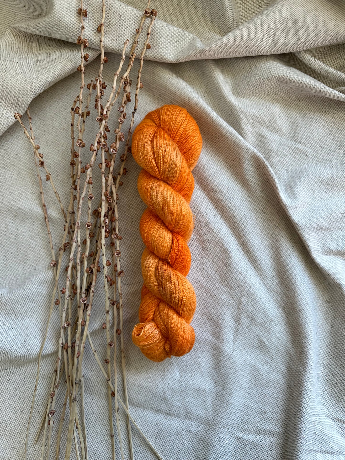 Shades of Orange Untreated Baby Alpaca Silk Cashmere