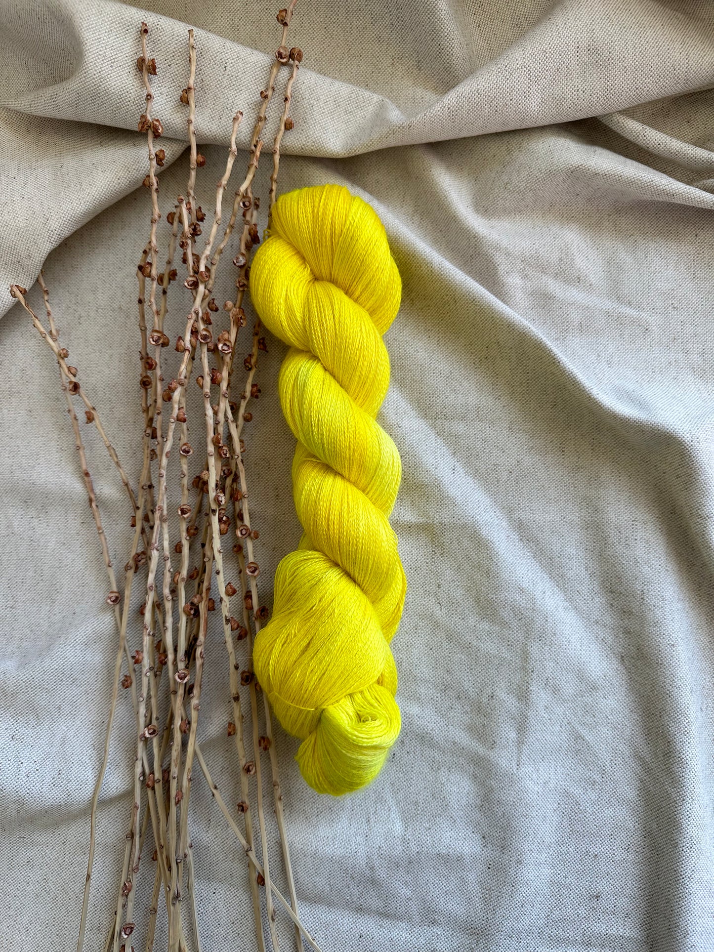 Shades of Yellow Untreated Baby Alpaca Silk Cashmere