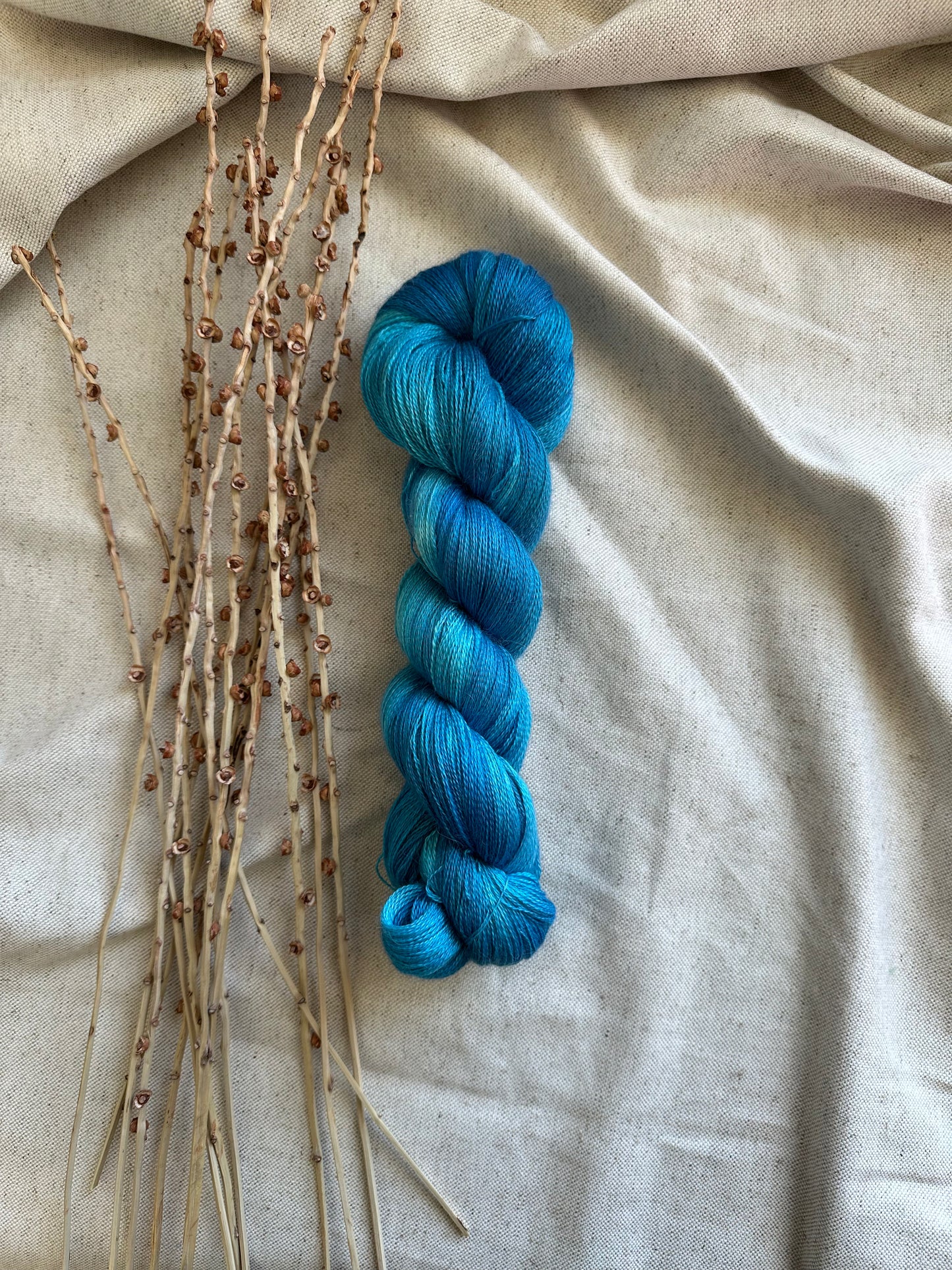 Shades of Turquoise Untreated Baby Alpaca Silk Cashmere