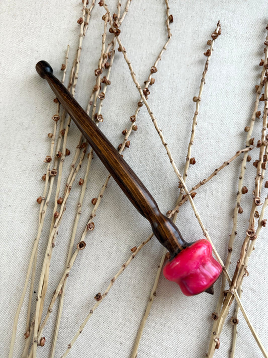 Goncalo Alves With Neon Pink Resin Support Spindle