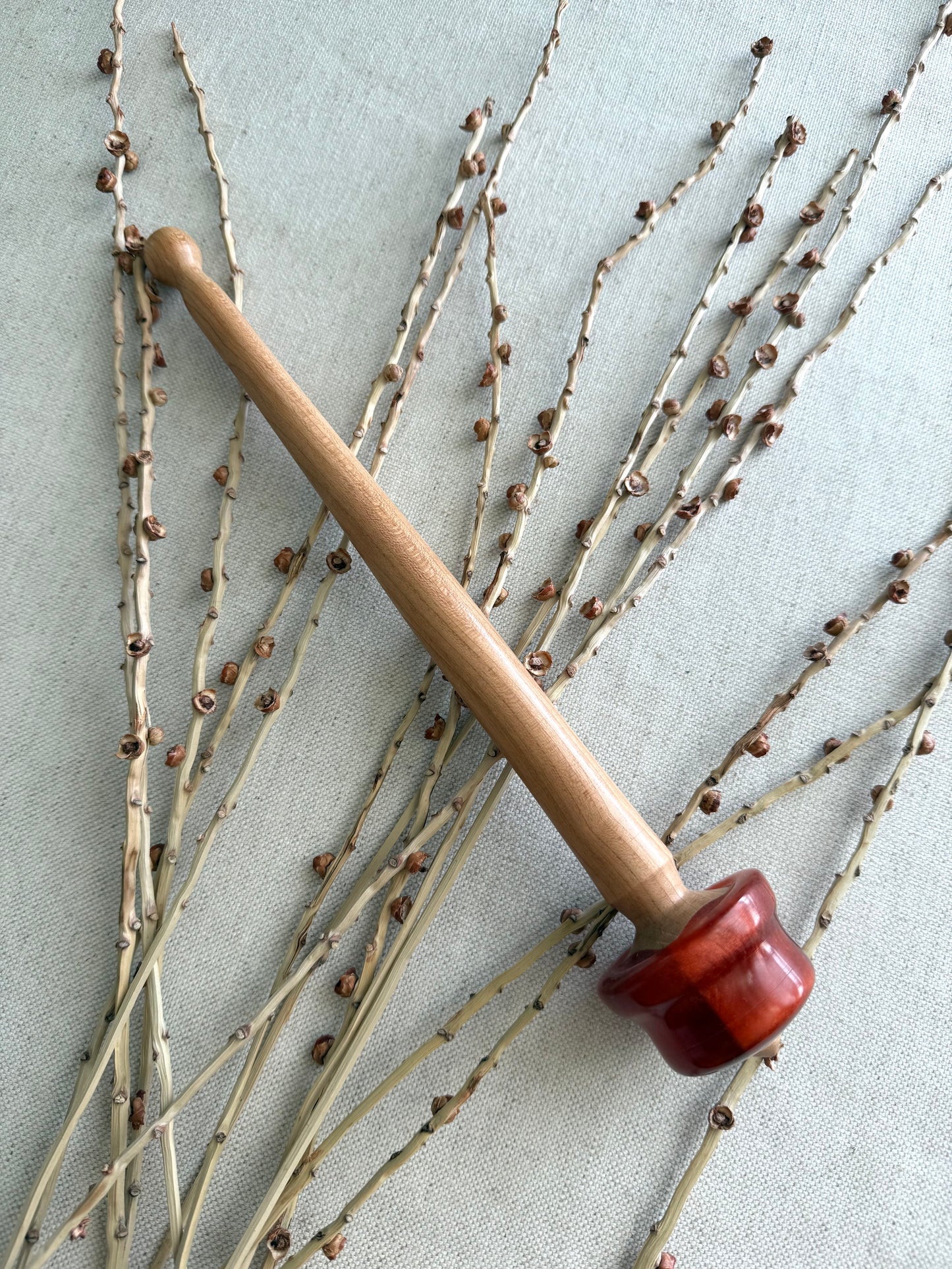 Cherry With Rust Resin Support Spindle