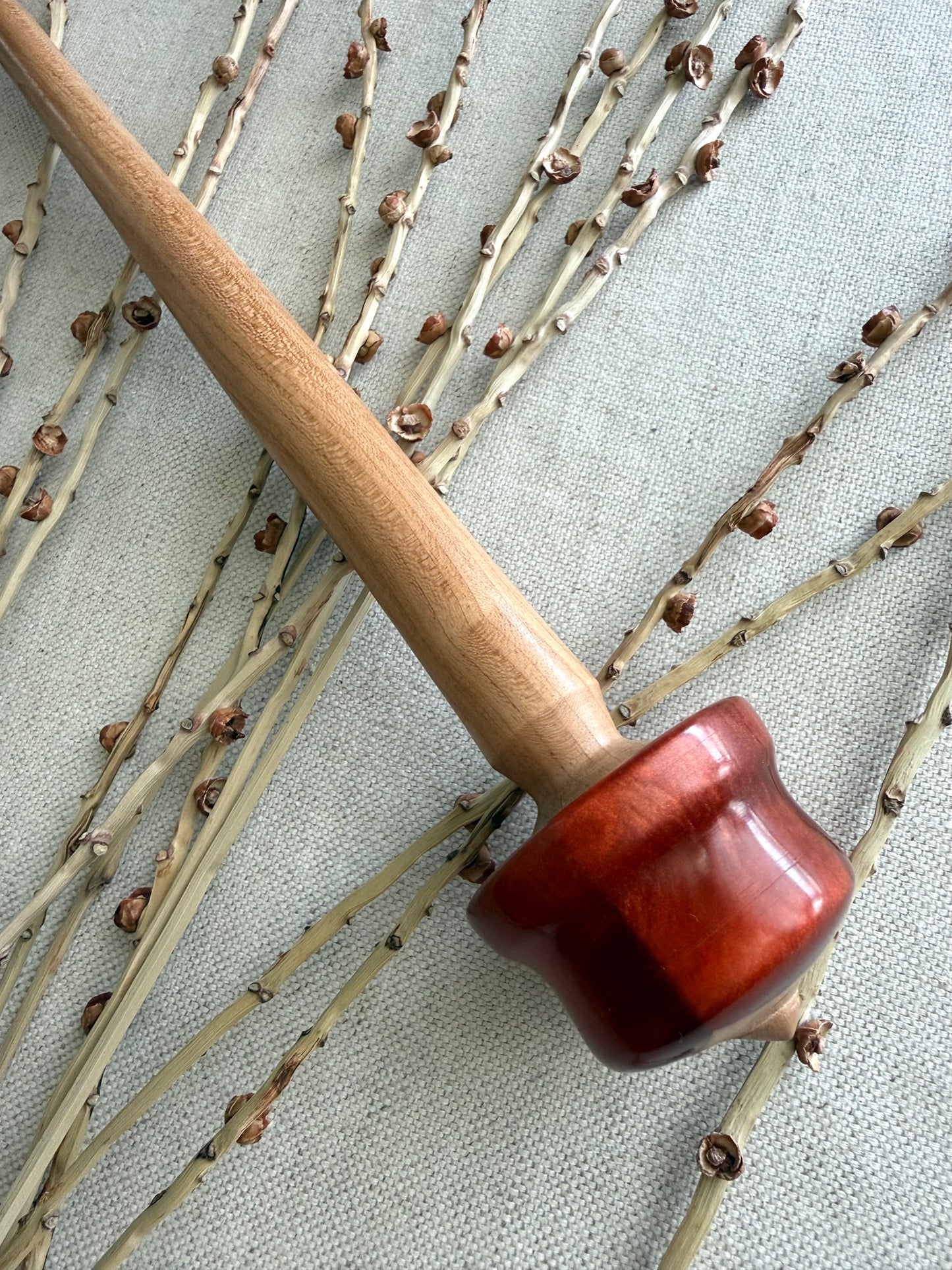 Cherry With Rust Resin Support Spindle