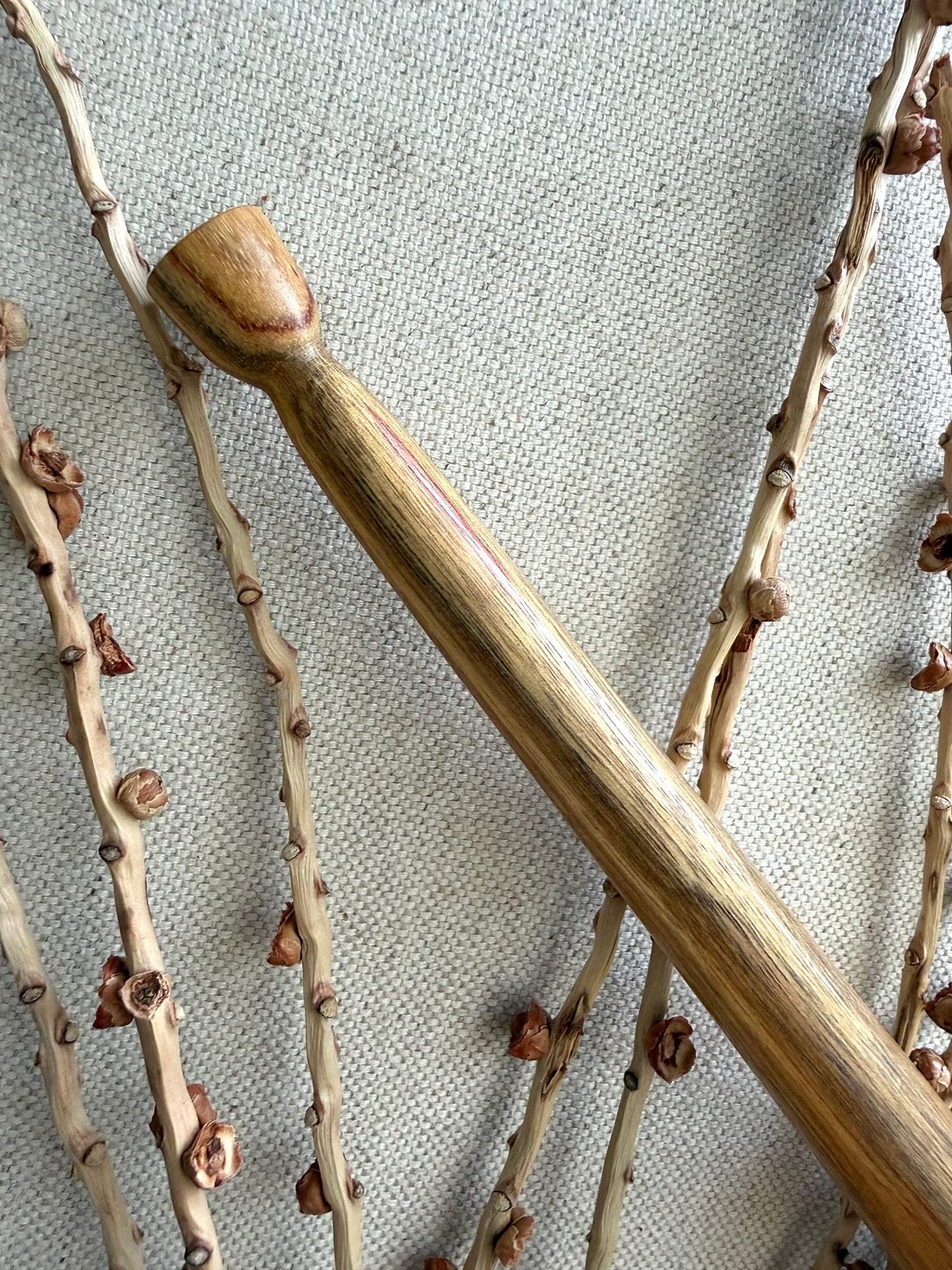 Canary Wood With Amber Resin Support Spindle