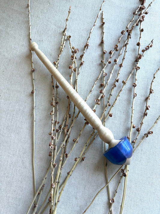 Hard Maple With Periwinkle Resin Support Spindle