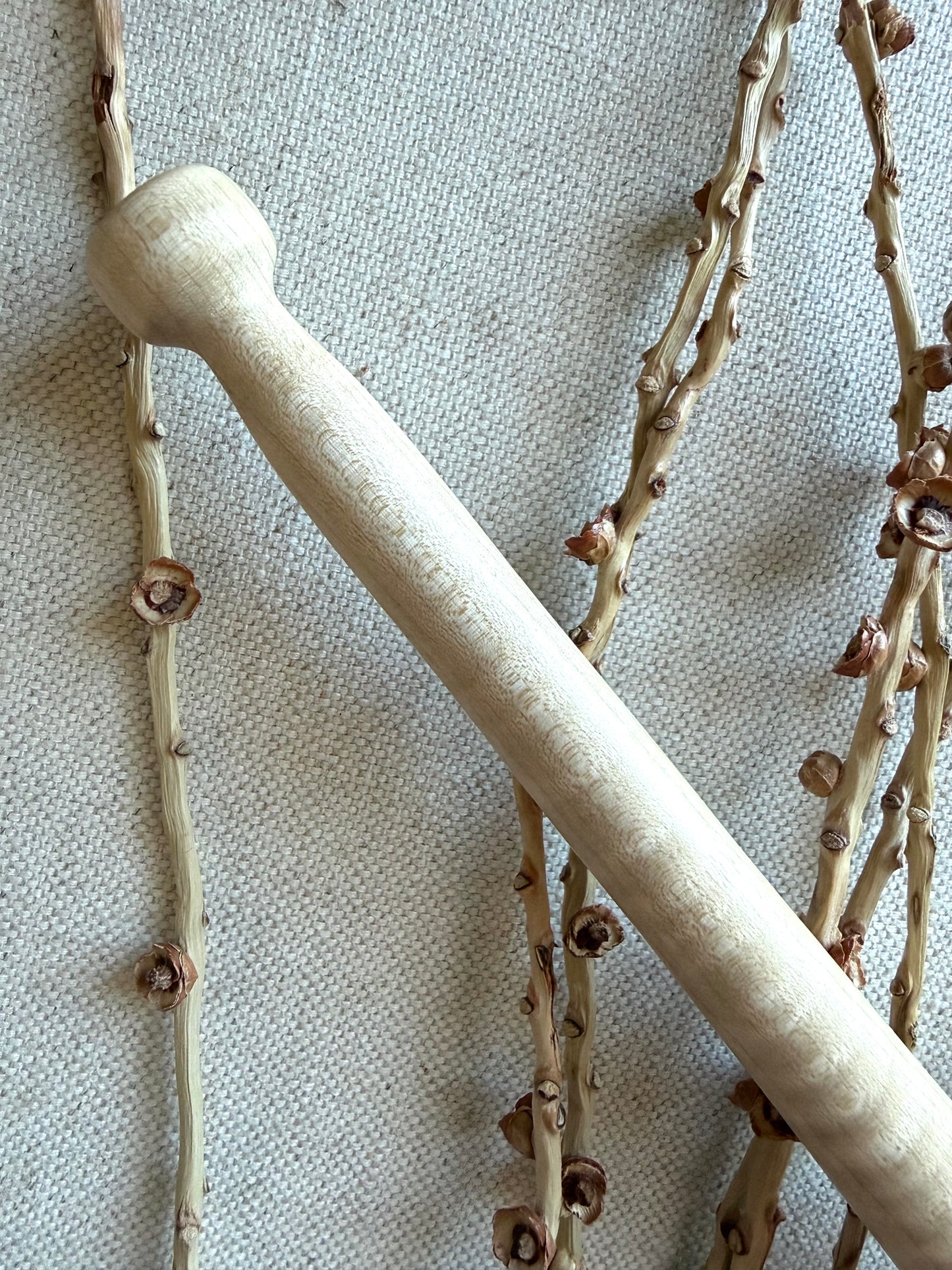 Hard Maple With Periwinkle Resin Support Spindle