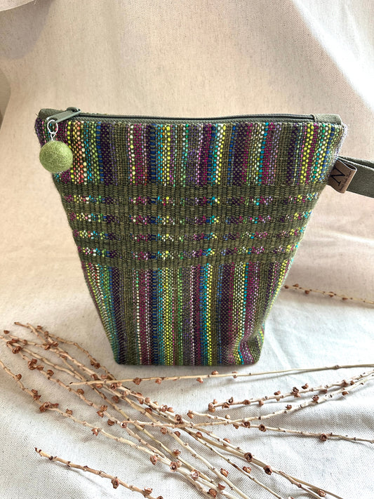 Olive Purple Teal Handwoven Bag