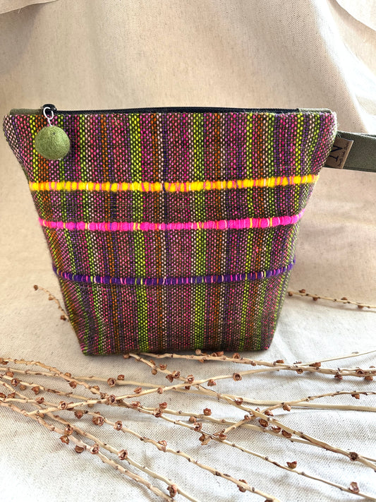 Olive Pink Yellow Purple Teal Handwoven Bag